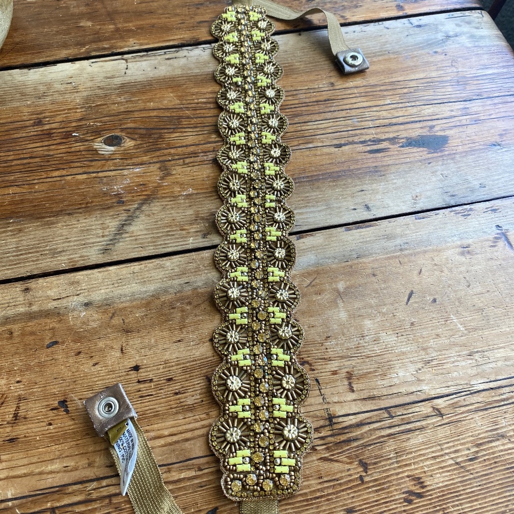 Beaded suede belt